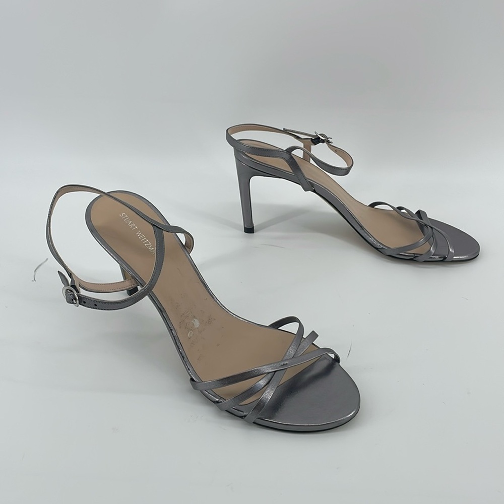 Stuart Weitzman Starla Heels in Silver 10 S15